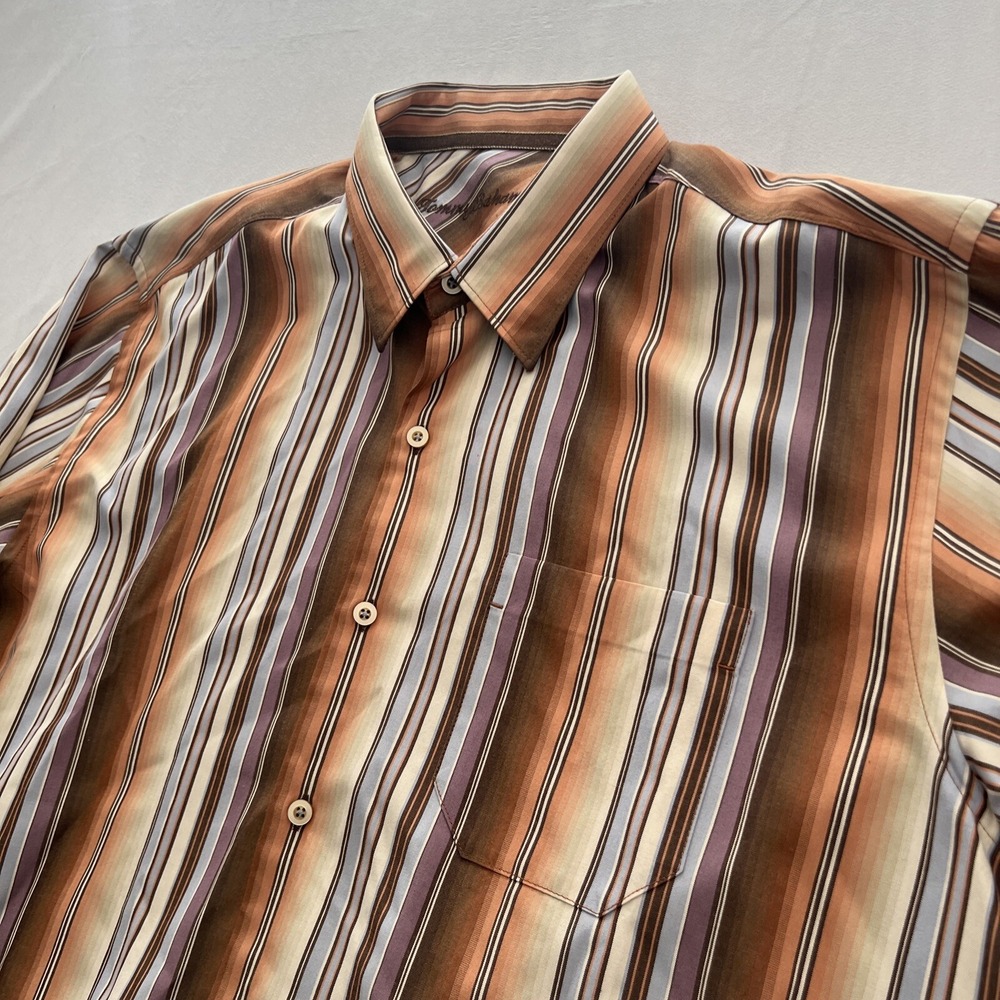 Tommy Bahama Shirt Mens Size XL Multi Color Striped Long Sleeve Button‎ Up